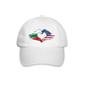 Bulgaria USA heart shape with hands used - Baseball Cap - white/white - Front
