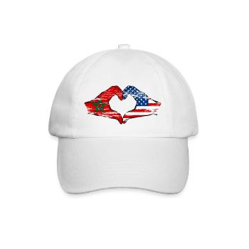 Forme de coeur Maroc USA avec mains utilisées - Casquette classique - blanc/blanc - Devant