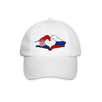 Croatie Russie forme de coeur avec les mains - Casquette classique - blanc/blanc - Devant