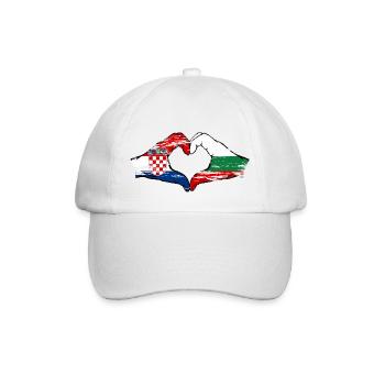 Croatie Bulgarie forme de coeur avec les mains utilisées - Casquette classique - blanc/blanc - Devant