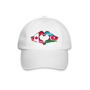 Kanada Aserbaidschan Herzform mit Hände used - Baseballkappe - Weiß/Weiß - Vorne