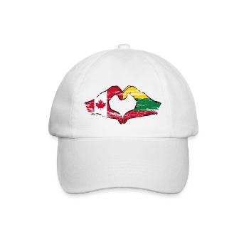 Canada Lituanie forme de coeur avec des mains utilisées - Casquette classique - blanc/blanc - Devant