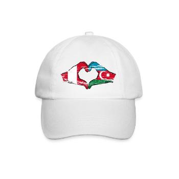 Peru Aserbaidschan Herzform mit Hände used - Baseballkappe - Weiß/Weiß - Vorne