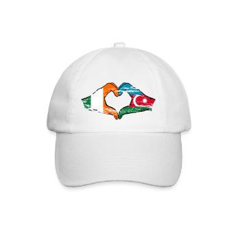 Irland Aserbaidschan Herzform mit Hände used - Baseballkappe - Weiß/Weiß - Vorne