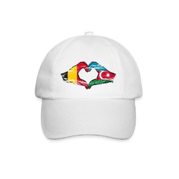Belgien Aserbaidschan Herzform mit Hände used - Baseballkappe - Weiß/Weiß - Vorne
