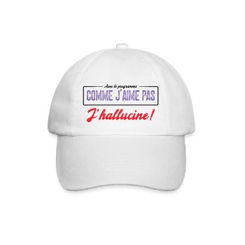 Avec Le Programme Comme J'aime Pas, J'hallucine! - Casquette classique - blanc/blanc - Devant