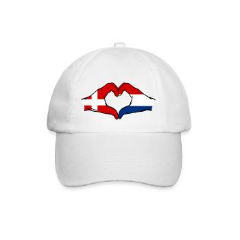 Denmark Holland Heart Shape with Hands - Baseball Cap - white/white - Front