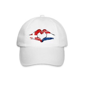 Denmark Holland Heart Shape with Hands Used - Baseball Cap - white/white - Front