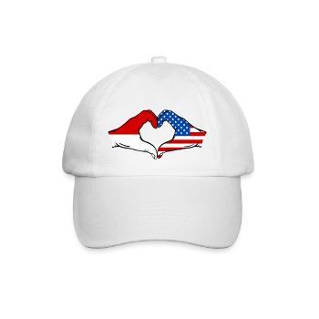 Indonesia USA Heart Shape with Hands - Baseball Cap - white/white - Front
