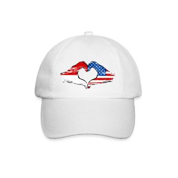 Indonesia USA Heart Shape with Hands Used - Baseball Cap - white/white - Front