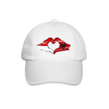 Indonésie Albanie forme de coeur avec des mains utilisées - Casquette classique - blanc/blanc - Devant