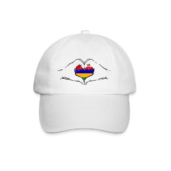 Drapeau de l’île Maurice Aiguilles en forme de coeur d’occasion - Casquette classique - blanc/blanc - Devant