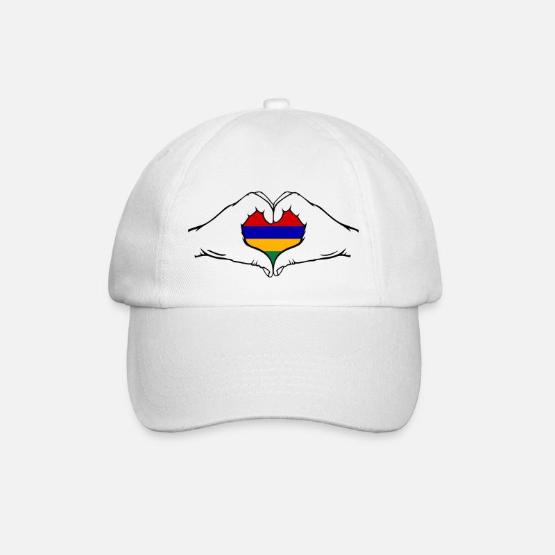Drapeau de l’île Maurice Aiguilles en forme de coeur - Casquette classique - blanc/blanc