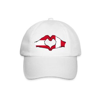 Austria Peru Flag Hands Heart Shape - Baseball Cap - white/white - Front