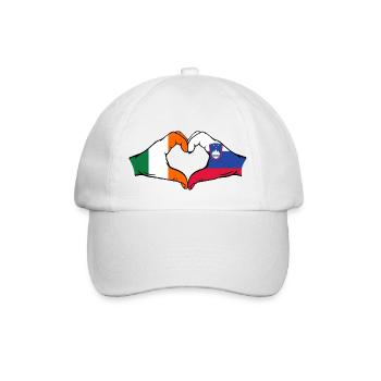 Irland Slowenien Flagge Hände Herzform - Baseballkappe - Weiß/Weiß - Vorne