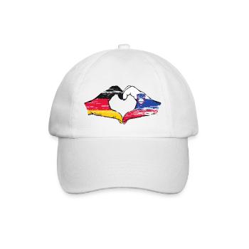 Germany Slovenia flag hands heart shape used - Baseball Cap - white/white - Front