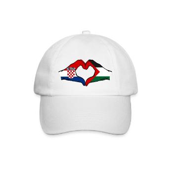 Croatie Palestine drapeau mains forme de coeur - Casquette classique - blanc/blanc - Devant