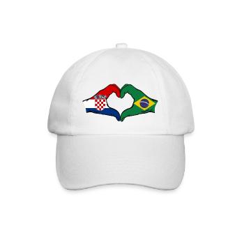 Croatie Brésil Drapeau Mains Coeur Forme - Casquette classique - blanc/blanc - Devant