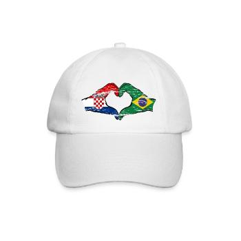 Croatie Brésil Drapeau Mains Coeur Forme Utilisé - Casquette classique - blanc/blanc - Devant
