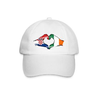 Croatie Irlande Drapeau Mains Coeur Forme Utilisé - Casquette classique - blanc/blanc - Devant