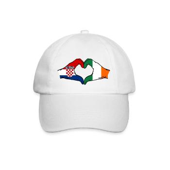 Kroatien Irland Flagge Hände Herzform - Baseballkappe - Weiß/Weiß - Vorne