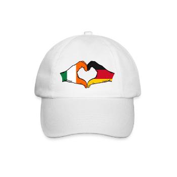 Irlande Allemagne Drapeau Aiguilles Forme De Coeur - Casquette classique - blanc/blanc - Devant