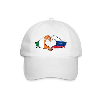 Irlande Russie Drapeau Mains Coeur Forme Utilisé - Casquette classique - blanc/blanc - Devant