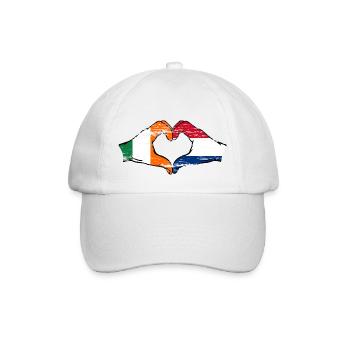 Irlande Hollande drapeau mains forme de coeur utilisé - Casquette classique - blanc/blanc - Devant