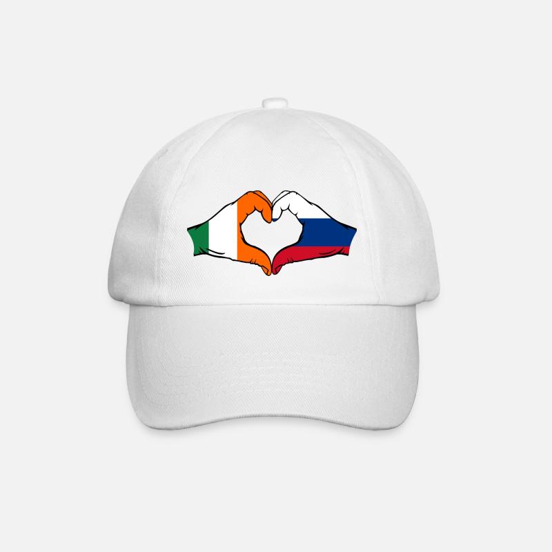 Irlande Russie Drapeau Aiguilles Forme De Coeur - Casquette classique - blanc/blanc