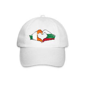 Irlande Bulgarie Drapeau Mains Coeur Forme Utilisé - Casquette classique - blanc/blanc - Devant