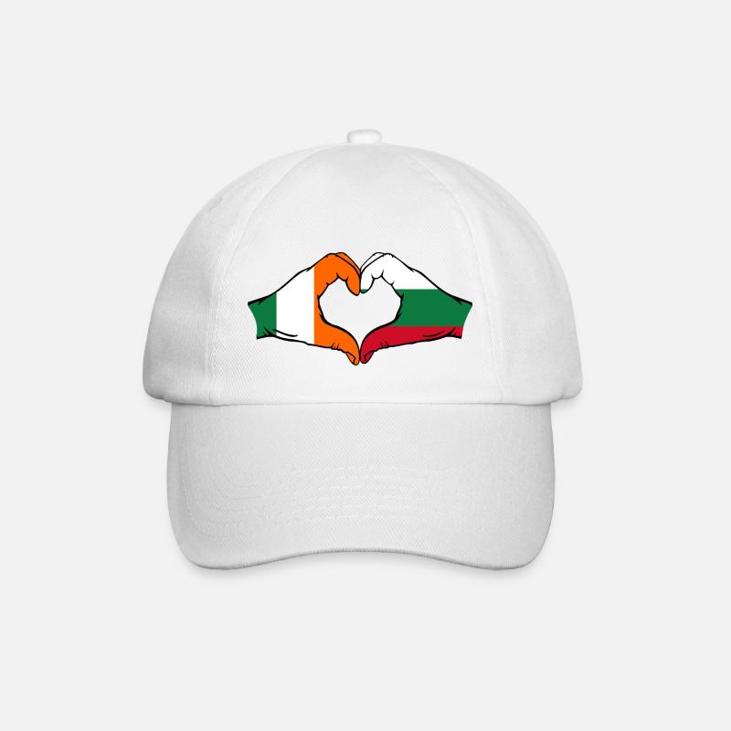 Irlande Bulgarie Drapeau Mains Coeur En Forme - Casquette classique - blanc/blanc