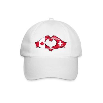 Canada Suisse Drapeau Mains Coeur Forme Utilisé - Casquette classique - blanc/blanc - Devant