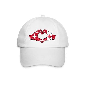 Suisse Canada Drapeau Mains Coeur Forme Utilisé - Casquette classique - blanc/blanc - Devant