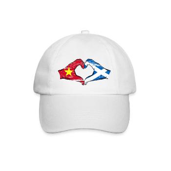 Vietnam Scotland flag hands heart shape used - Baseball Cap - white/white - Front