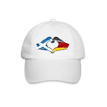 Schottland Deutschland Flagge Hände Herzform used - Baseballkappe - Weiß/Weiß - Vorne