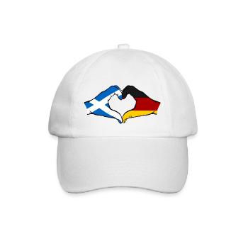 Scotland Germany Flag Hands Heart Shape - Baseball Cap - white/white - Front