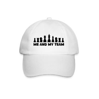 Schach coole Sprüche Team Schachfiguren Logo - Baseballkappe - Weiß/Weiß - Vorne