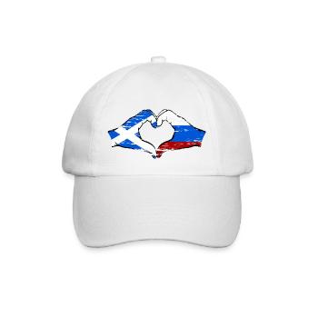 Ecosse Russie Drapeau Mains Coeur Forme D’occasion - Casquette classique - blanc/blanc - Devant