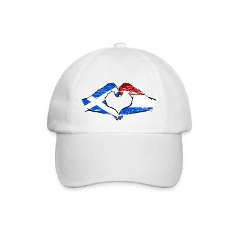 Scotland Holland Flag Hands Heart Shape Used - Baseball Cap - white/white - Front