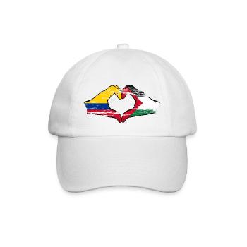Colombie Palestine drapeau mains forme de coeur utilisé - Casquette classique - blanc/blanc - Devant