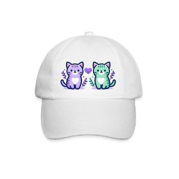 Cat Love - Baseball Cap - white/white - Front