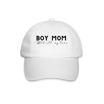 boy mom - Baseballkappe - Weiß/Weiß - Vorne