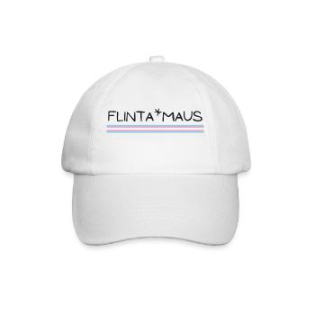 Flinta*Maus Logo trans flag - Baseballkappe - Weiß/Weiß - Vorne