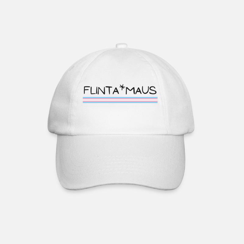 Flinta*Maus Logo trans flag - Baseballkappe - Weiß/Weiß