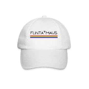 Flinta*Maus Logo Rainbow flag - Baseballkappe - Weiß/Weiß - Vorne