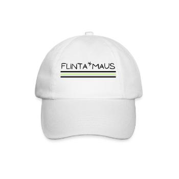 Flinta*Maus Logo agender flag - Baseballkappe - Weiß/Weiß - Vorne