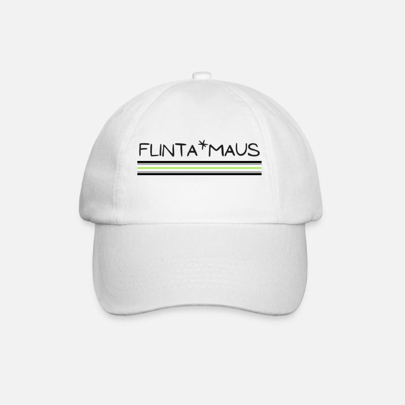 Flinta*Maus Logo agender flag - Baseballkappe - Weiß/Weiß