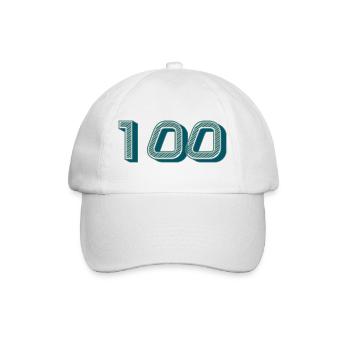100. 100 ANS. 100e ANNIVERSAIRE. ANNIVERSAIRE 100 - Casquette classique - blanc/blanc - Devant