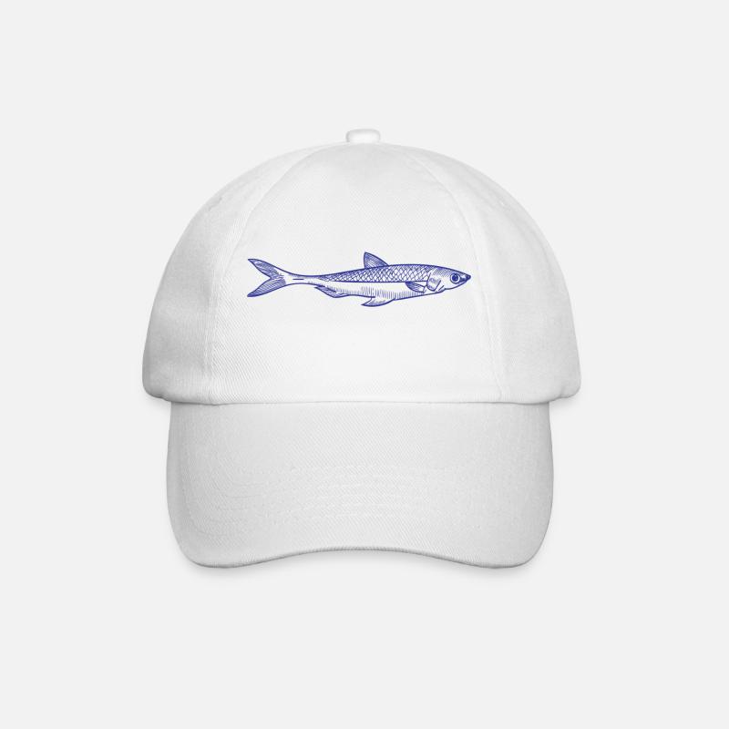 Fisch - Baseballkappe - Weiß/Weiß