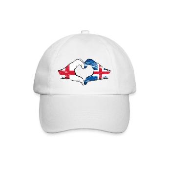 England Iceland flag hands heart shape used - Baseball Cap - white/white - Front